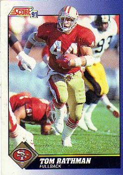 Tom Rathman San Francisco 49ers 1991 Score NFL #88